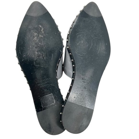 Jenni Kayne Gray Studded Leather Slip On Mule Shoes - Picture 6 of 14
